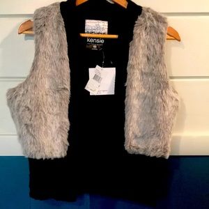 Kensie Faux fur open vest